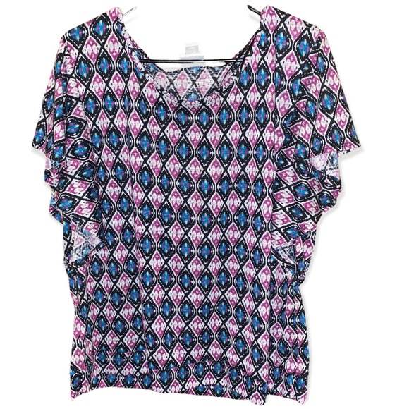 Jaclyn Smith Tops - JACLYN SMITH Women’s Top Aztec Design. SZ XXL Teal and Purple